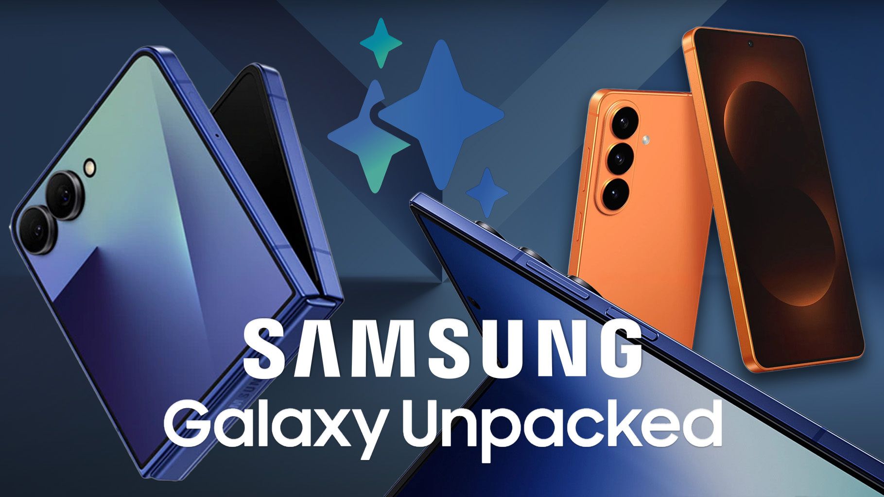 Samsung Galaxy Unpacked 发布会上的多款 Galaxy 手机